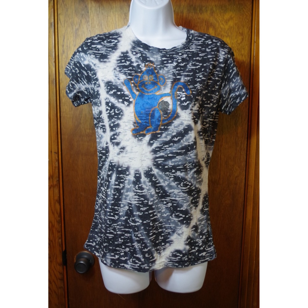 K.O.A.H New York Kids XL Blue Monkey Tie Dye Burnout T-Shirt Black White